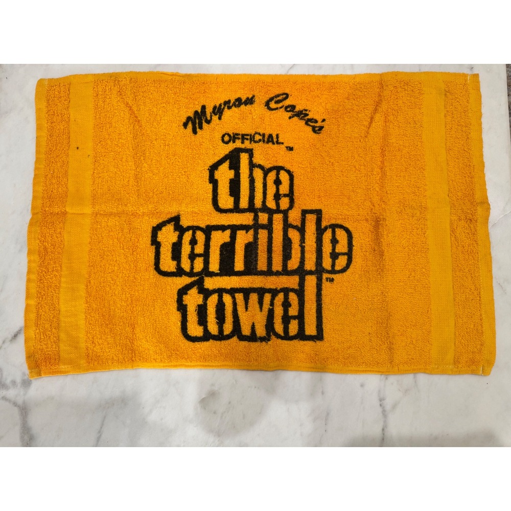 Original Pittsburgh Steelers Gold Terrible Towel Myron Cope's Official Yellow